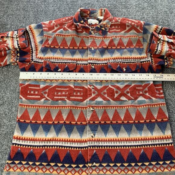 Vintage Express Rider Western Button Up Shirt Mens Medium Aztec Cowboy Rodeo - Picture 5 of 11